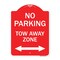 Signmission No Parking Tow Away Zone W/ Bidirectional Arrow, Red & White Aluminum Sign, 18" x 24", RW-1824-23611 A-DES-RW-1824-23611 - alternate 1